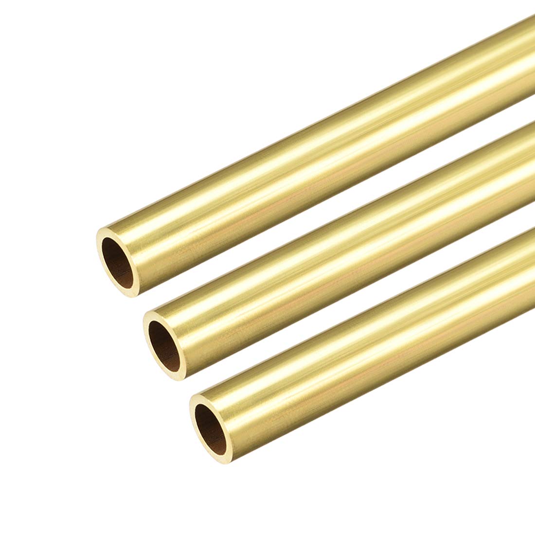 sourcing map Brass Round Tube, 300mm Length 9mm OD 1mm Wall Thickness, Seamless Straight Pipe Tubing 3 Pcs