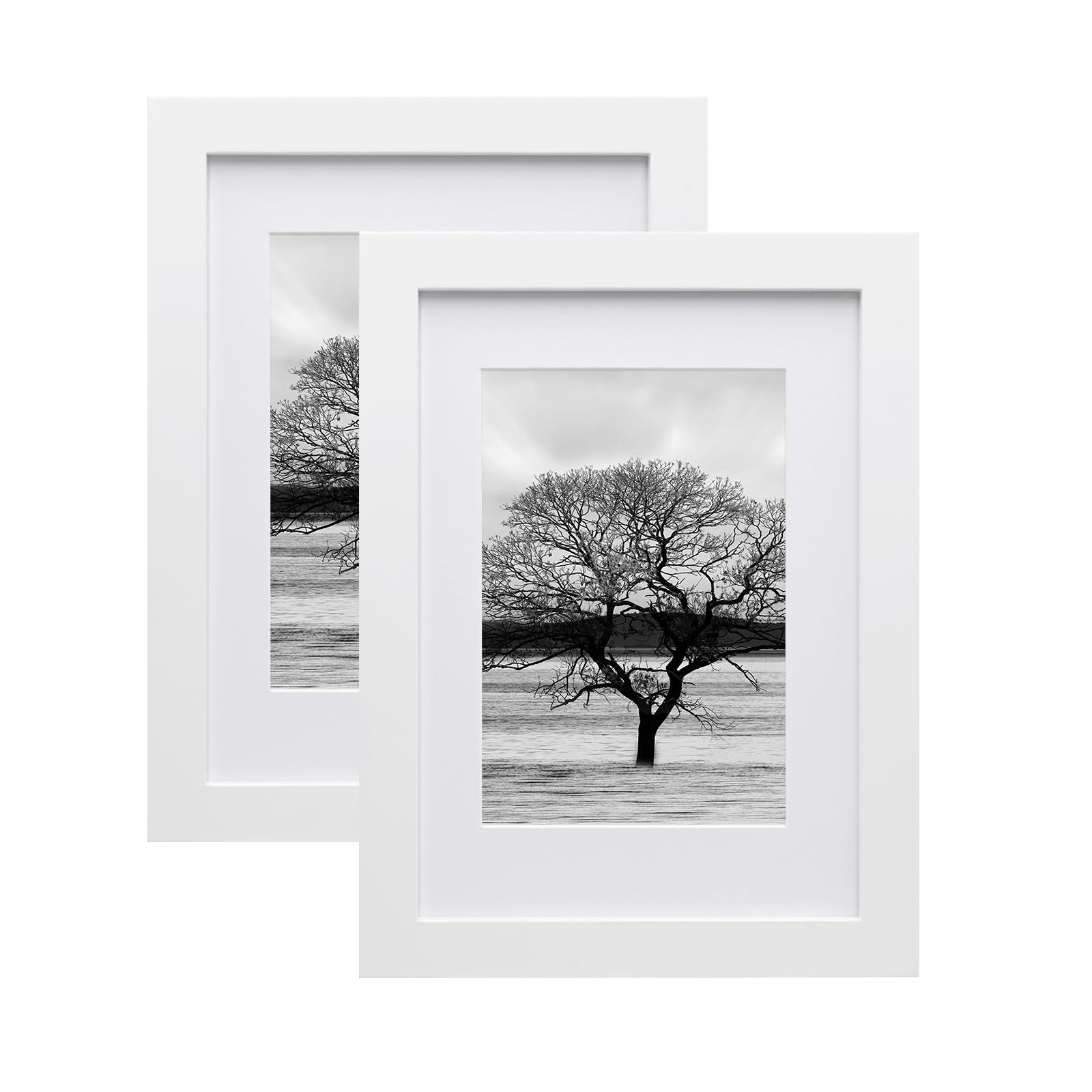 EGOFINE A5 Frames White Set of 2,Wooden Photo Frames A5,14.8x21cm Picture Frames,A5 Poster Frames with Plexiglass for Tabletop and Wall Mounting — image 1