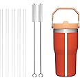 Replacement Straw for Stanley Iceflow 20oz(Only),Reusable Clear Drinking Straw with Straw Cleaner Brush Compatible with Stanley IceFlow Flip 20oz Stainless Steel Tumbler