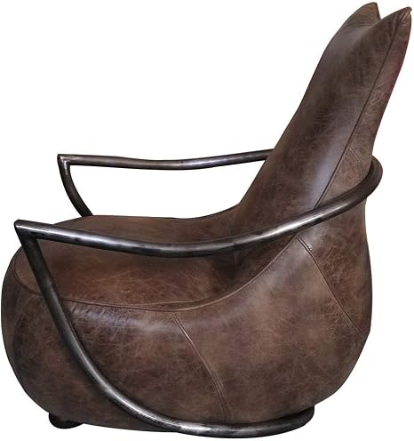 Amazon.com: Pilot Rustic Vintage Brown Leather Accent Chair Solid Foam
