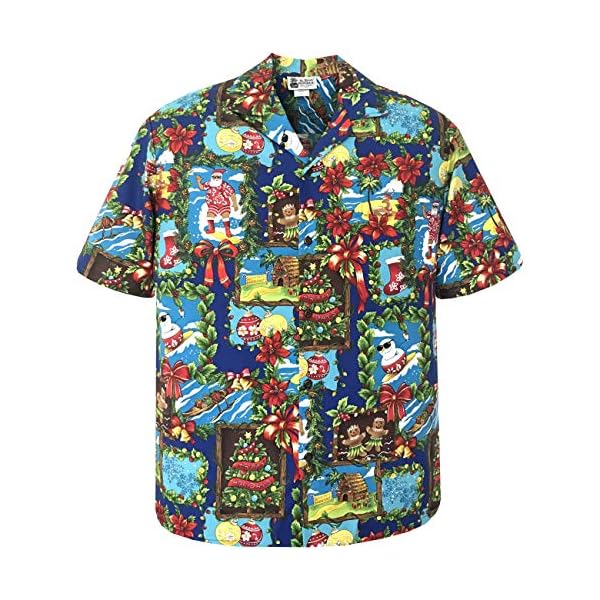 Aloha Republic Gingerbread Man Ornaments Candy Canes Hawaiian Christmas Shirt 2017