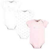 Hudson Baby Infant Girl Cotton Bodysuits, Daddys Princess Crown, 0-3 Months