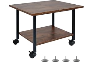 Printer Stand with Storage Under Desk Shelf, Desktop Printer Stand Organizer, Rolling Printer Cart Storage Paper Files Holder