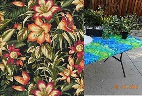 Custom Fitted Tropical Water and Stain/Fade Resistant All Weather Tablecloth. Great Table Cover for outdoor furniture. Can special order larger size if needed
