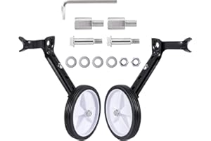 Little World Bicycle Training Wheels, Variable Speed Bike Training Wheels Bicycle Stabilizers Mounted Kit for Kids Variable Bike of 18 20 22 Inch, 1 Pair (Black)