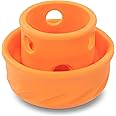 Messy Mutts Totally Pooched Puzzle 'n Play Mushroom | Interactive Treat Puzzle Toy for Dogs | Durable 4” x 3.5” TPR Dog Toy | Orange