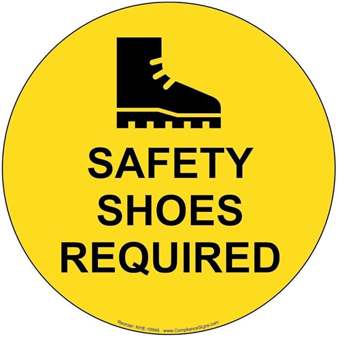 Amazon.com: metal Signs Self-Adhesive Floor Label, 12 x 12 in. with PPE - Foot Info in English ...