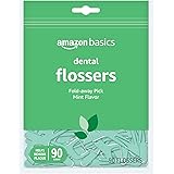 Amazon Basics Mint Dental Flossers, 90 Count, 1 Pack (Previously Solimo)