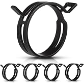 Geelin 5 Pack Constant Tension Band Hose Clamps, 43.5-53mm, 12mm Wide | Black 65Mn Steel Clamps, Black Fuel Line Clips Hold Steady Through Heat and Vibration on Fuel or Heater Hoses