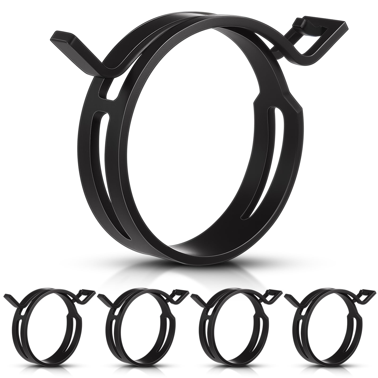 Photo 1 of Geelin 5 Pieces Constant Tension Band Hose Clamps Black Fuel Line Clips 12mm Width (43.5mm - 53mm)