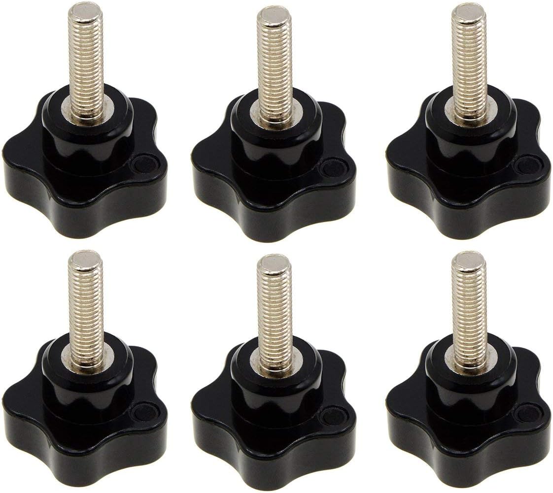 YXQ Hand Star Knobs M8x30 Threaded Stud, Five Arm Clamping
