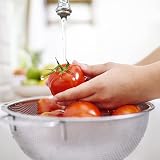 Jojeys 22.5cm Colander Micro Perforated Stainless Steel with Large Handles view 5