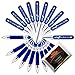 Cello Pinpoint Blue Pen Superfine Writing 0.5 mm Tip (10 Ball Point Pens Bundle with TeaLegacy Free Sampler) School & College Exam Time Series Low Pressure High Volume Elastic Grip