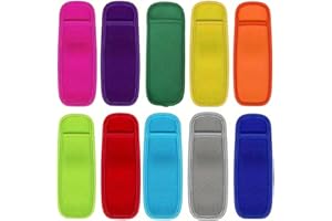 10 Pack Reusable Popsicle Bags Ice Neoprene Freezer Sleeve Covers Holders with Mixed Color for Kids Party Supplies Protective