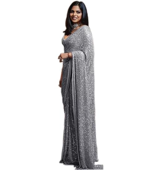 Womens Look gorgeous in this Gray Color Saree