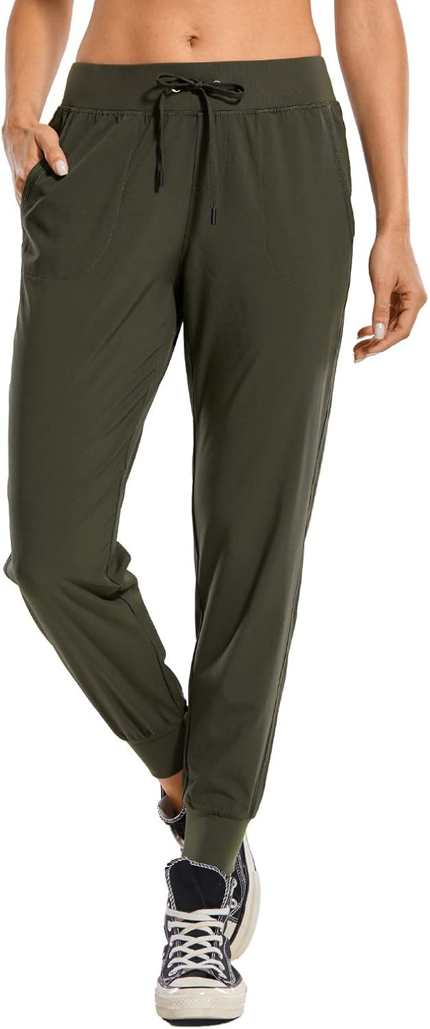 CRZ YOGA Women's Lightweight Joggers Pants with Pockets Drawstring Workout Running Pants with Elastic Waist: Clothing