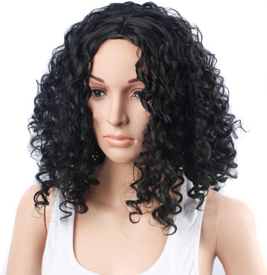 RedBrowm Women Fashion Lady Black Short Curls Hair Cosplay Party Wig 1