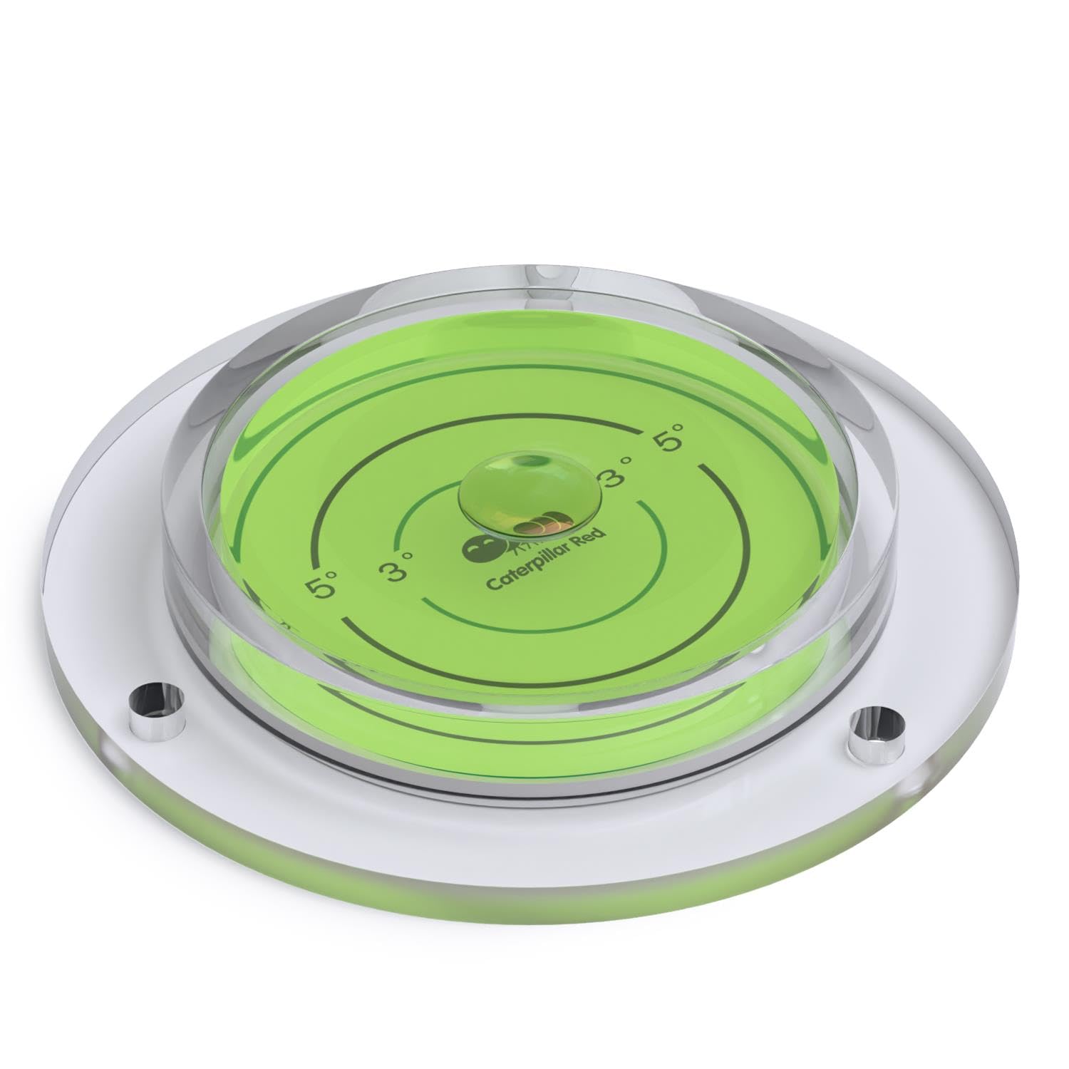Acrylic Large Flanged Circular Angle Spirit Bubble Degree Level (Green aqueous) 100mm Diameter with Degree Marking - Surface Level, Bulls Eye Bullseye Round