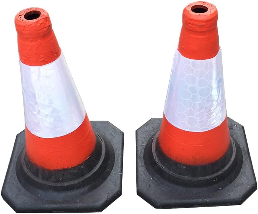 (PACK OF 2) Road Traffic cones 18" (450mm) Self weighted safety cone