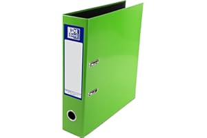 Oxford Premium A4 Lever Arch File, Bright Green Single Folder, Heavy Duty