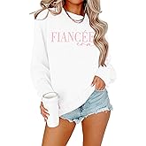 EGELEXY Fiancee Era Sweatshirts Women Bride Shirts Engaged Bachelorette Outfits Long Sleeve Pullover Tops
