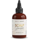 BASK &amp; LATHERScalp Stimulator Hair Growth Oil, Cold Pressed Mint and Rosemary Blend with Grapeseed for Hair Growth, Organic Natural Leave in, All Hair Types, 4 Fl Oz