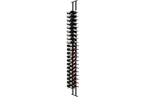 ULTRA WINE RACKS & CELLARS Ultra Wine Racks Floor-to-Ceiling Mount Display (1 Side, Double Deep, Black, Holds 42 Wine Bottles) - Modern Metal Wine Storage for Wine Cellars, Home Bars, Kitchens, and Dining Rooms
