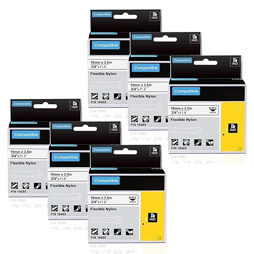 Aw5200 Label Aonomi 18489 a18489 Labels Replace for DYMO Industrial Flexible Nylon ...