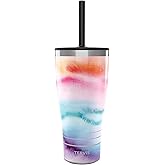 Tervis Traveler Yao Cheng Daydreaming Triple Walled Insulated Tumbler Travel Cup Keeps Drinks Cold & Hot, 30oz - with Straw Lid, Stainless Steel