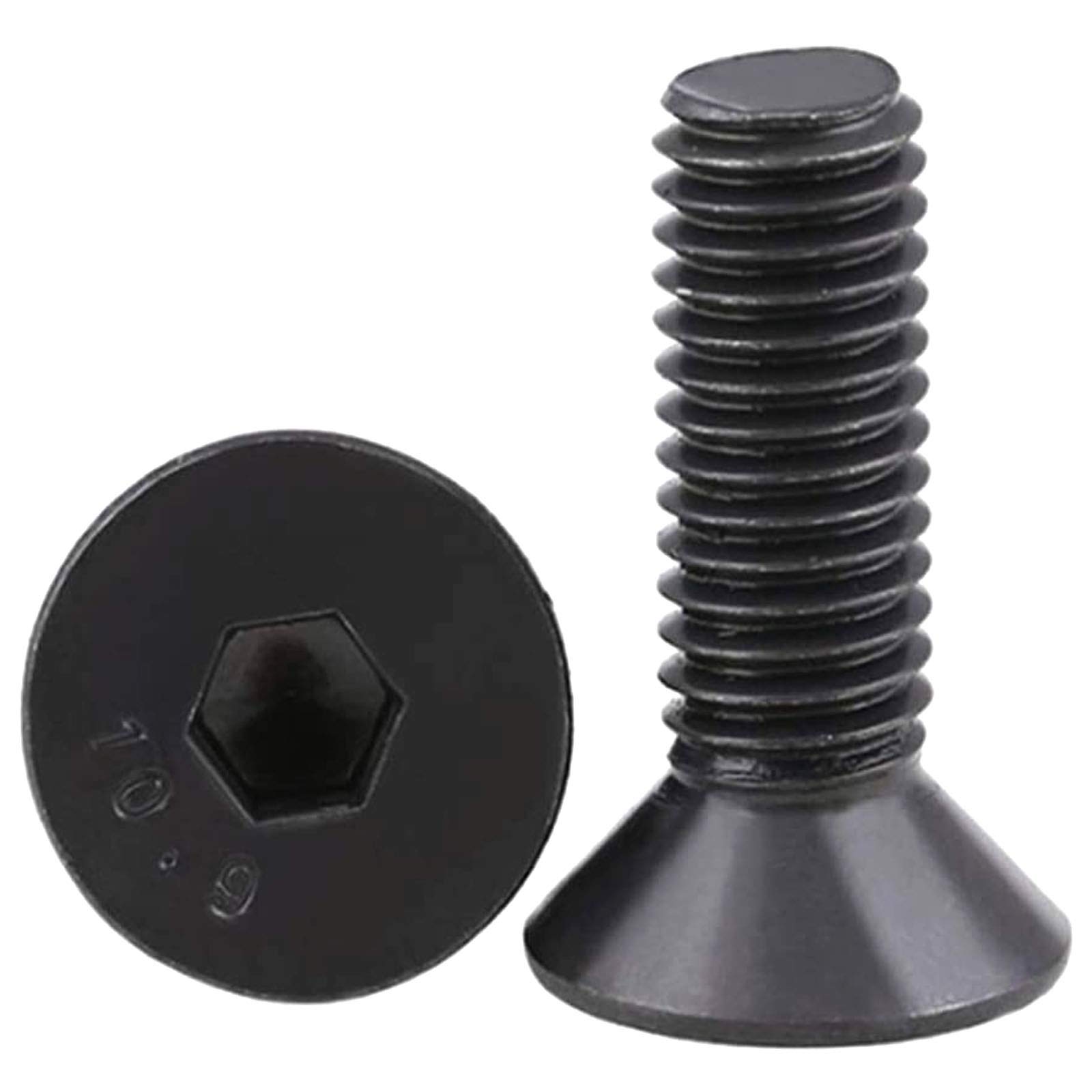 50 Pcs 3mm M3-0.5 x 20mm Flat Head Socket Cap Screws, Alloy Steel Grade 10.9, DIN 7991, Allen Socket Drive, Hex Drive, Black Oxide Finish
