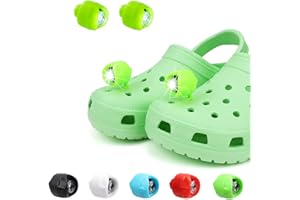 HOKETRO 2PCS Croc Lights for Shoes Croc Headlights Camping Lights Flashlights Croc Charms Accessories for Adults Novelty Shoes Light for Camping Essential, Dog Walking-Green