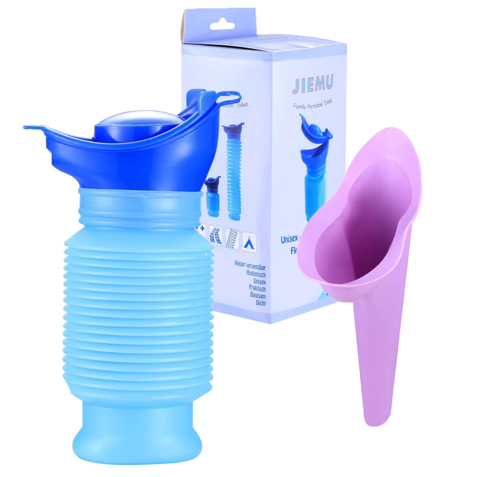 ieron Emergency Shrinkable Urinal,750ml Male Female Portable Reusable Mobile Toilet Potty Pee Urine Bottle for Kids, Adults, Ladies, Traffic Jam, Camping, Travel, Queuing