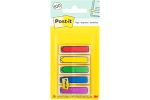 Post-it Arrow Flags, Assorted Primary Colors, .47 in Wide, 100/On-the-Go Dispenser, 1 Dispenser/Pack (684-ARR1)