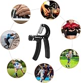 Vicloon Adjustable Hand Grip Exerciser 10-50 kg Forearm Strengthener Black view 7