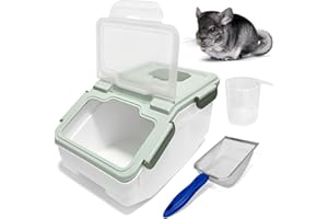 Arfubye Large Chinchilla Sand Bath Container Kit Plastic Chinchillas Dust Bath House with Sand Cup and Sand Shovel Hamster Shower Room for Hedgehog Guinea Pig Squirrel and Other Small Animals(Green)
