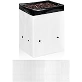 iPower GLGROWBAGFILM1X50 50-Pack 1 Gallon Black and White Grow Bags Panda Film Containers for Plants, Seedling and Rooting, Square Shape