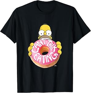 The Simpsons Homer Can't Talk Eating Donut T-Shirt Small