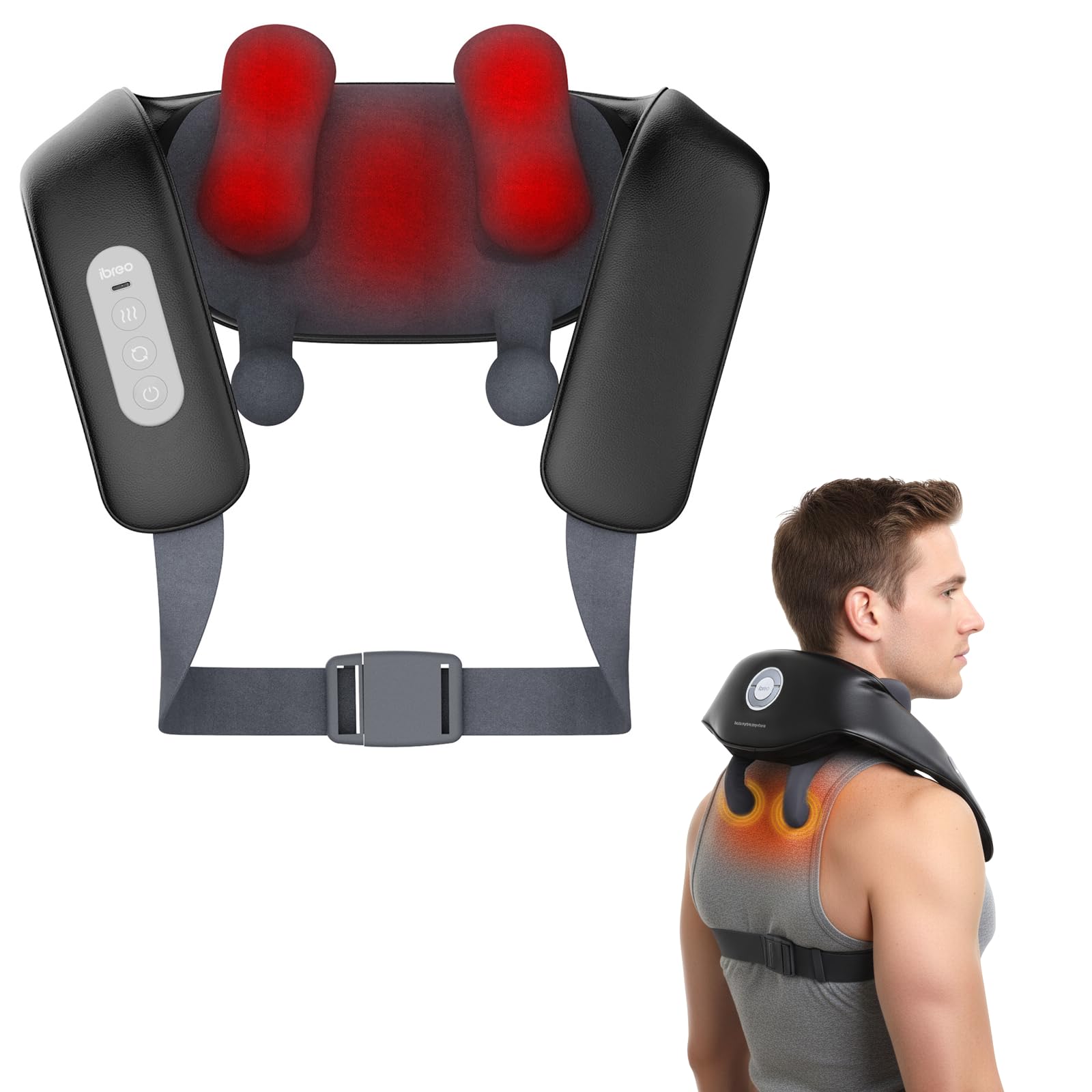 Photo 1 of Shiatsu Neck and Back Massagers with Heat, 150 Mins Uses, 4 Modes & Adjustable Massage Head, Electric 3D Deep Tissue Kneadin for Shoulder, Leg, Muscle Soreness, Pain Relief, Relaxation for Women, Men