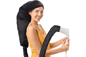 Upgraded Large Hooded Hair Dryer Bonnet Cap with Long Tube for Fast Drying, Fits All Head Sizes and Hair Styling