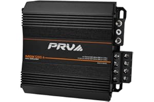PRV Audio MDX1200.4 2 Ohm Mini 4 Channel Car Audio Amplifier 4 x 300 Watts RMS at 2 Ohm - 1200 Watt 12 Volts Bridgeable Amp for Powersports, Motorcycles, ATV, for High Power Stereo Speaker Systems