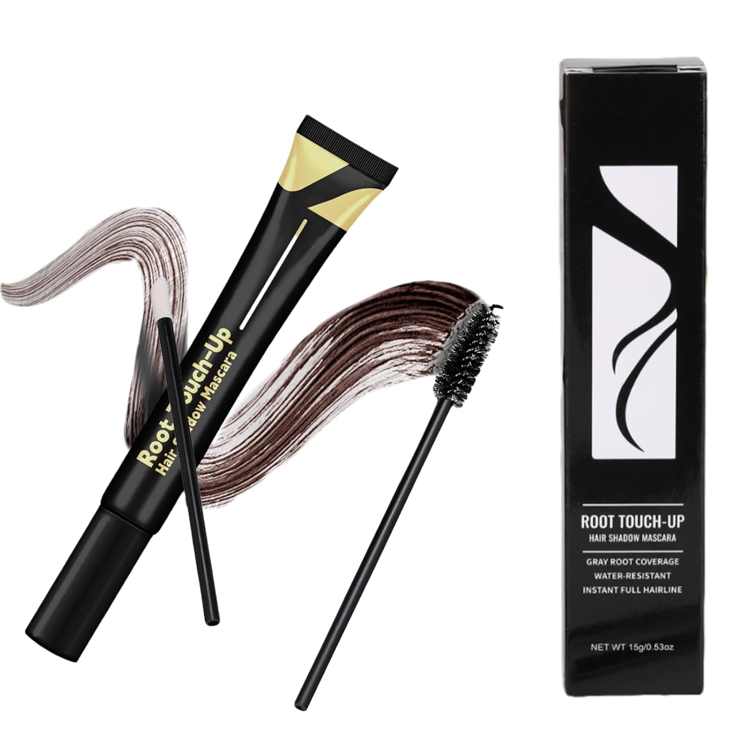 HAIOLORPRO Root Touch Up Hair Color, Dark Brown Root Cover Up Stick Water-Resistant for Women, Hair Touch Up for Roots Scalp Concealer, Gray Hair Cover Up, Hair Mascara for Gray Hair, 15g/0.53oz