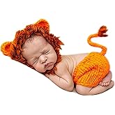 AIXIANG Baby Newborn Photography Prop Baby Handmade Crochet Knitted Costume Christmas Lion Cap and Pants Set Baby Photo Props