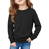 Haloumoing Girls Long Sleeve Sweaters Kids Casual Crew Neck Knit Cute Fall Pullover Tops 5-14 Years