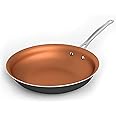 Cooksmark 10 Inch Nonstick Copper Frying Pan Induction Compatible Cooking Pan, Nonstick Skillet with Stainless Steel Handle, 
