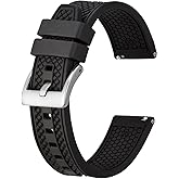 BISONSTRAP Watch Bands for Men, High Performance Fluororubber Watch Strap with Quick Release,18mm 20mm 22mm