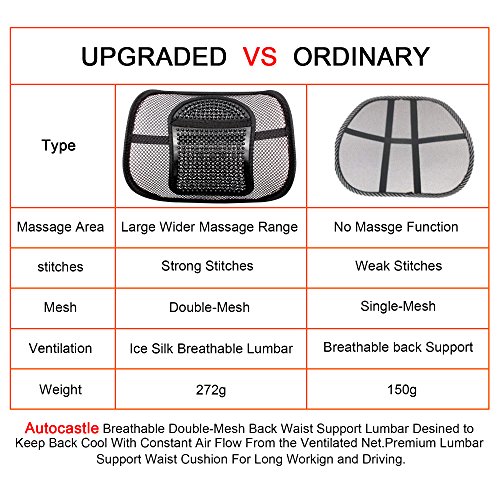 Double Mesh Lumbar Support Chair Cushion Waist Lower Back Supportive Cushions,Ice Silk Chair Seating Support Cushion for Car Home Office,Upgraded Breathable Seat Chair Sofa Lumbar BACK WAIST Support