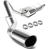 Auto Dynasty 4" Catback Exhaust Tip System For 07-13 Silverado Sierra 1500 | Crew/Extended Cab Short Bed, 4 Inches Rolled Muffler Tip Stainless Steel