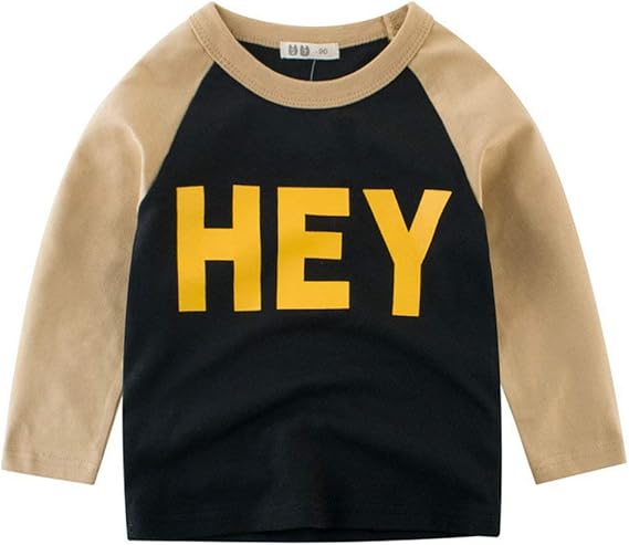 Amazon 子供服 男の子 長袖tシャツ 普段着 お出かけ Hey 黒 Black 1 Cm Tシャツ カットソー 通販