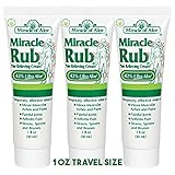 Miracle of Aloe, Miracle Rub Pain Relieving Cream with 42% UltraAloe - 1 ounce tube - 3 Pack