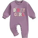 Kayotuas 1st Birthday Outfit Baby Boy Girl Jumpsuit Cute Embroidery Long Sleeve Romper Bodysuit One Year Old Birthday Clothes